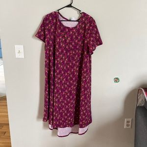 Spring flowers Lularoe dress with pocket size XL Pink and purples